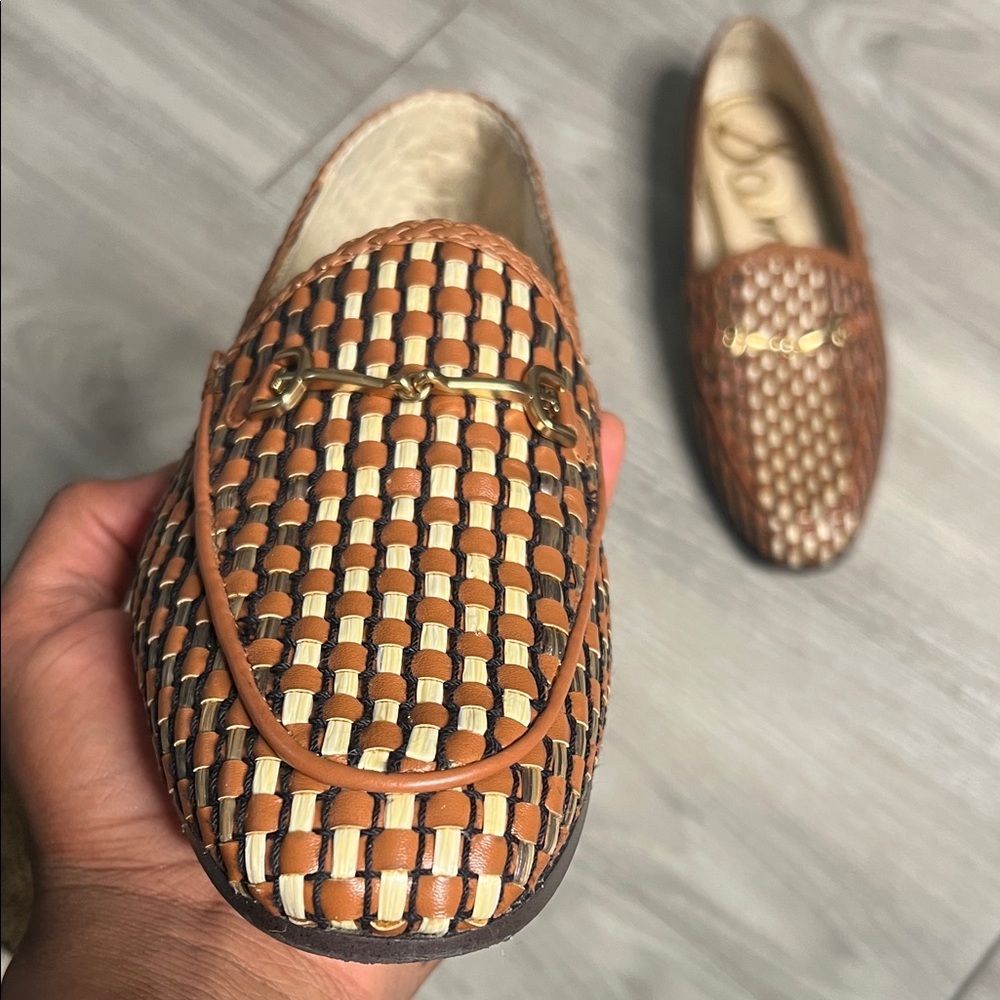Sam Edelman Brown and Cream Woven Moccasins - Picture 6 of 16